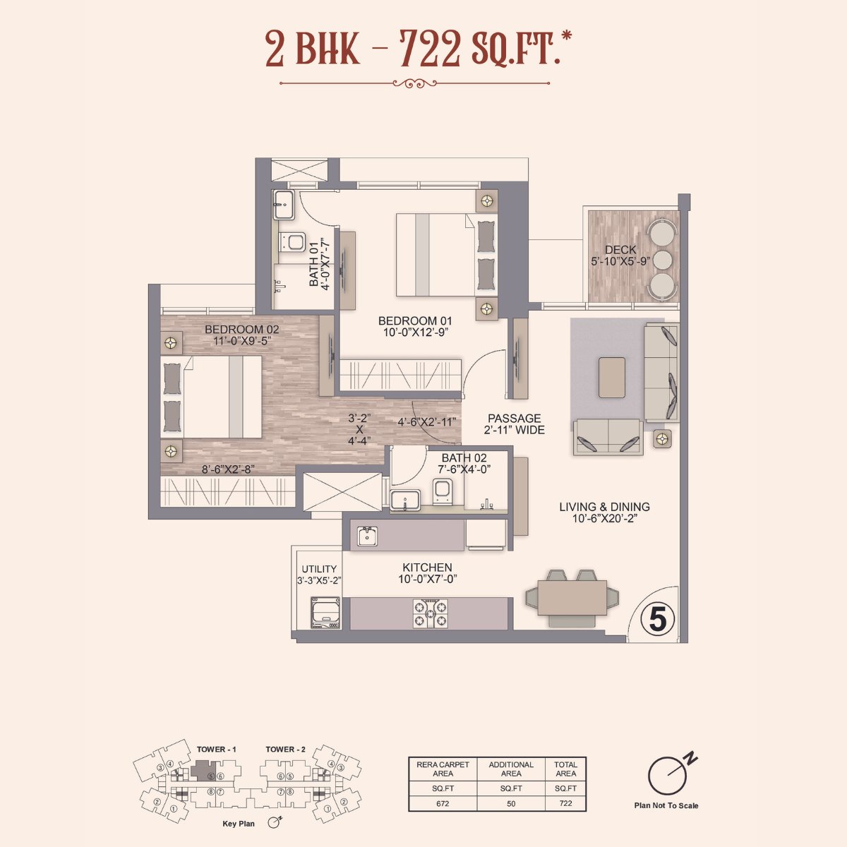 Chandak-Treesourus-Floor-Plan-2-BHK-722-Sqft