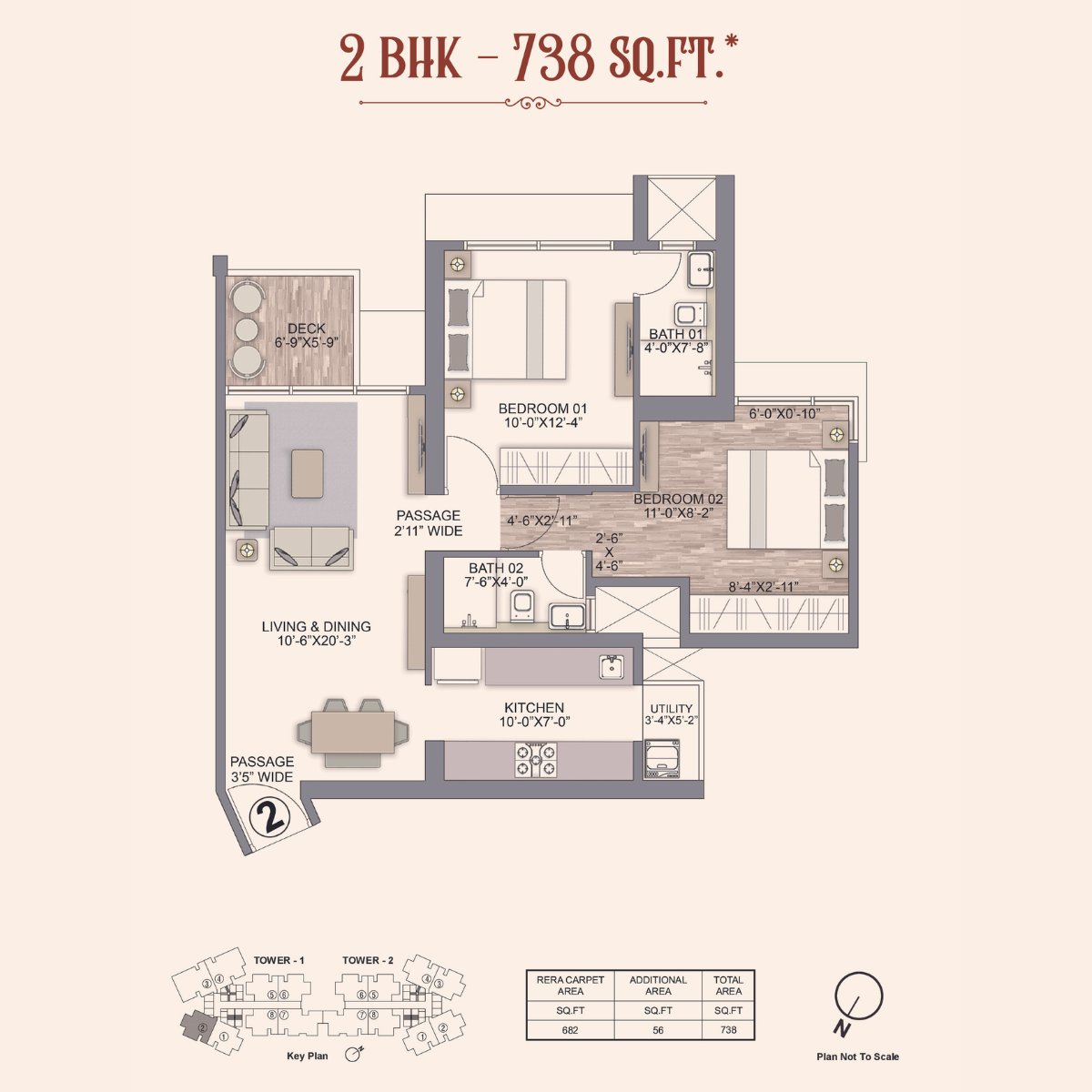 Chandak-Treesourus-Floor-Plan-2-BHK-738-Sqft