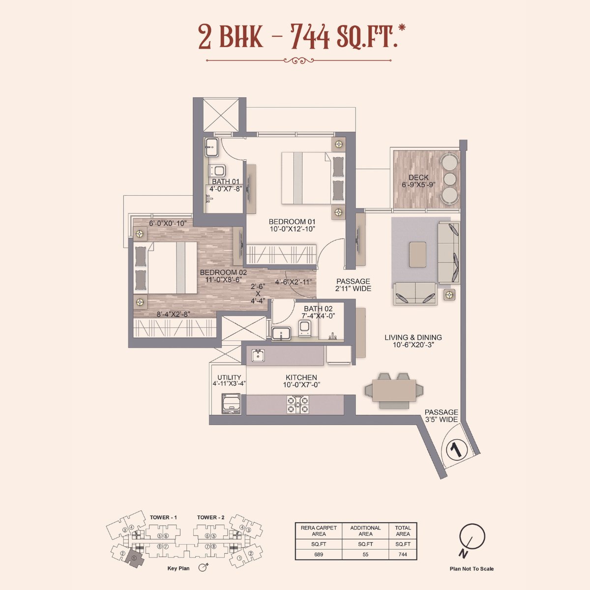 Chandak-Treesourus-Floor-Plan-2-BHK-744-Sqft