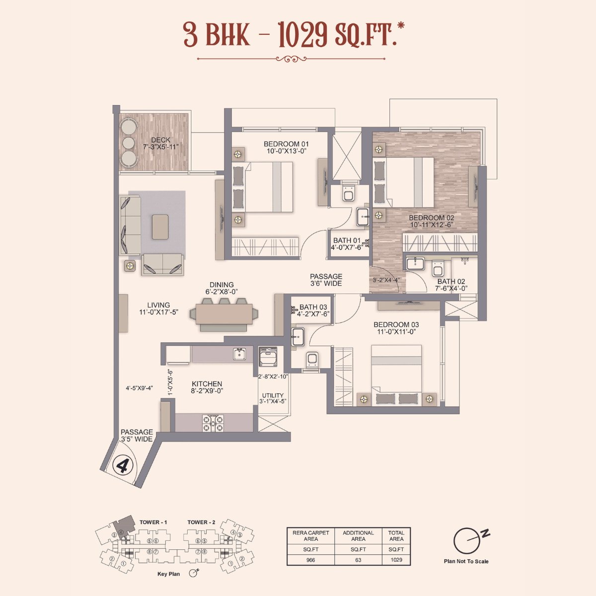 Chandak-Treesourus-Floor-Plan-3-BHK-1029-Sqft