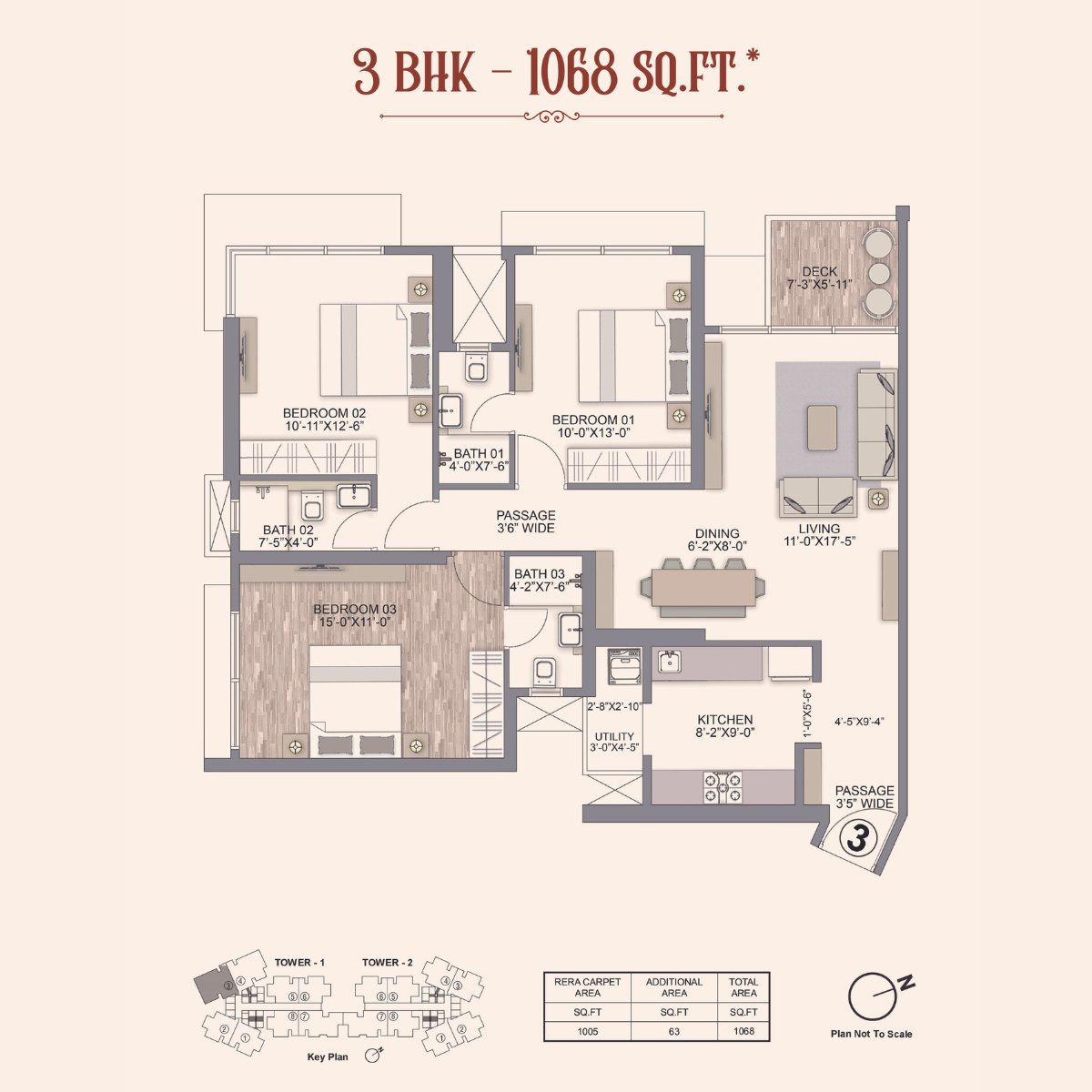 Chandak-Treesourus-Floor-Plan-3-BHK-1068-Sqft