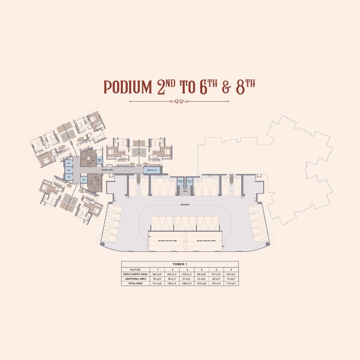 Chandak-Treesourus-Floor-Plan-Podium-2nd-To-6th-8th